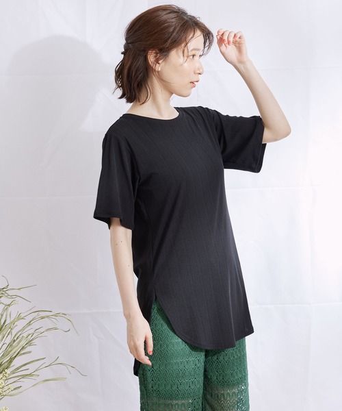 Jayro(ジャイロ)の「ランダムリブチュニックTシャツ(Tシャツ/カットソー・レディース・ホワイト系その他/グレー系その他/ピンク/ブラック・M)」の17枚目の写真