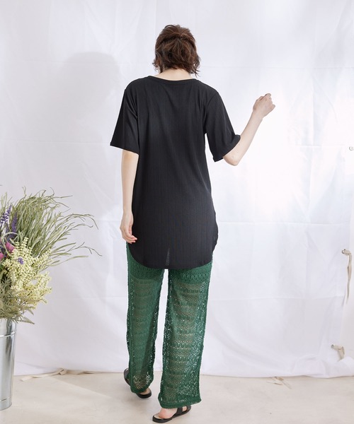 Jayro(ジャイロ)の「ランダムリブチュニックTシャツ(Tシャツ/カットソー・レディース・ホワイト系その他/グレー系その他/ピンク/ブラック・M)」の11枚目の写真