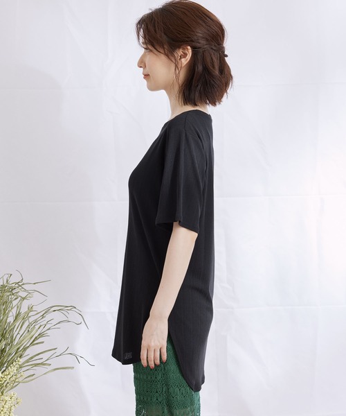 Jayro(ジャイロ)の「ランダムリブチュニックTシャツ(Tシャツ/カットソー・レディース・ホワイト系その他/グレー系その他/ピンク/ブラック・M)」の14枚目の写真