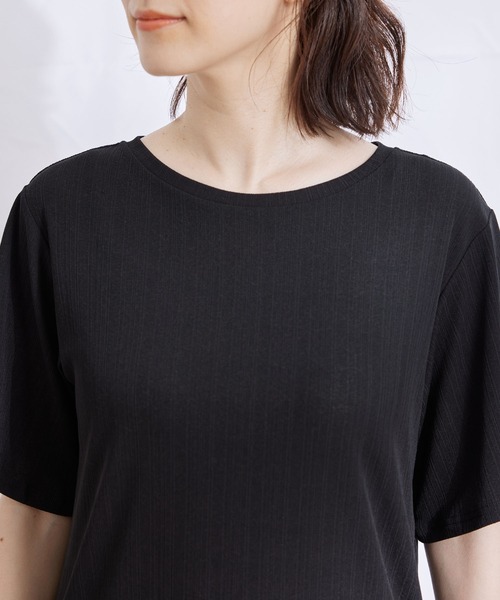 Jayro(ジャイロ)の「ランダムリブチュニックTシャツ(Tシャツ/カットソー・レディース・ホワイト系その他/グレー系その他/ピンク/ブラック・M)」の6枚目の写真