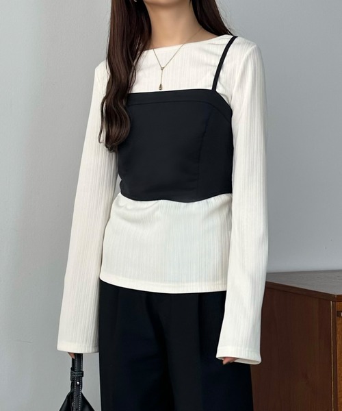 callautia(カラウティア)の「ショートキャミビスチェ(ベスト・レディース・ライトベージュ/ダークグレー/ブラック・MEDIUM/SMALL/LARGE)」の4枚目の写真