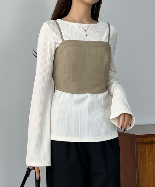 callautia(カラウティア)の「ショートキャミビスチェ(ベスト・レディース・ライトベージュ/ダークグレー/ブラック・MEDIUM/SMALL/LARGE)」の12枚目の写真