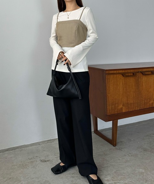 callautia(カラウティア)の「ショートキャミビスチェ(ベスト・レディース・ライトベージュ/ダークグレー/ブラック・MEDIUM/SMALL/LARGE)」の13枚目の写真