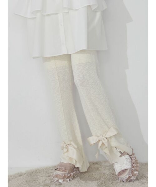 merry jenny（メリージェニー）の「リボンニットパンツ（スウェットパンツ・レディース・ブラック/アイボリー/ピンク・FREE）」の10枚目の写真