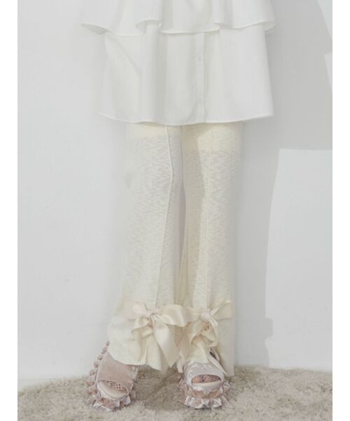 merry jenny（メリージェニー）の「リボンニットパンツ（スウェットパンツ・レディース・ブラック/アイボリー/ピンク・FREE）」の11枚目の写真