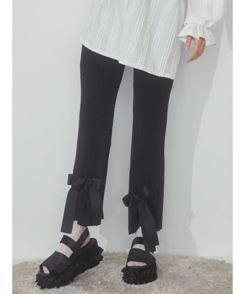 merry jenny（メリージェニー）の「リボンニットパンツ（スウェットパンツ・レディース・ブラック/アイボリー/ピンク・FREE）」の14枚目の写真