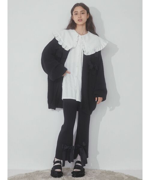 merry jenny（メリージェニー）の「リボンニットパンツ（スウェットパンツ・レディース・ブラック/アイボリー/ピンク・FREE）」の15枚目の写真