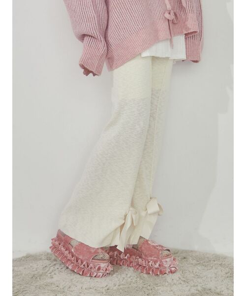 merry jenny（メリージェニー）の「リボンニットパンツ（スウェットパンツ・レディース・ブラック/アイボリー/ピンク・FREE）」の21枚目の写真