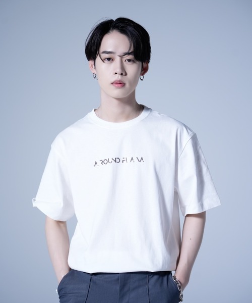 AROUND FLAVA（アラウンドフラバ）の「loose fit spangles logo T / ルーズフィット スパンコール ロゴTシャツ（Tシャツ/カットソー・メンズ・ブラック/ホワイト・MEDIUM/SMALL/LARGE）」の21枚目の写真