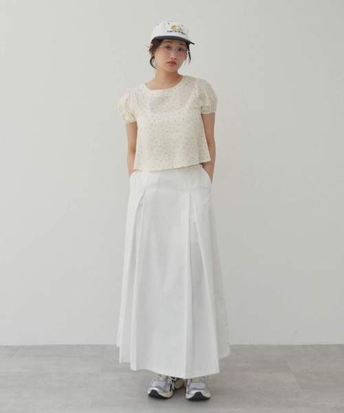 GIUNON 【完売品】サイドベルトプリーツスカート 黒 ロング ジウノン GIUNON（ジウノン）の「side belt pleated skirt / サイドベルト