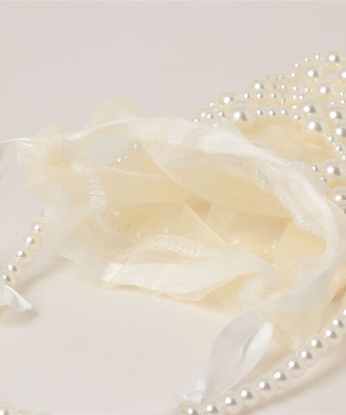 LAC-VERT（ラック・ヴェール）の「ビーズ/パールミニハンドバッグ（ハンドバッグ・レディース・ホワイト/クリア・FREE）」の5枚目の写真