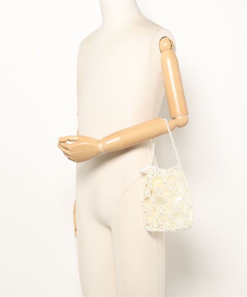 LAC-VERT（ラック・ヴェール）の「ビーズ/パールミニハンドバッグ（ハンドバッグ・レディース・ホワイト/クリア・FREE）」の6枚目の写真