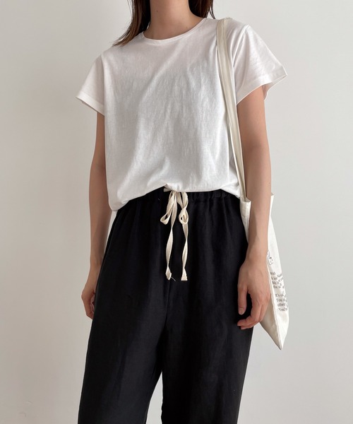 CANAL JEAN（キャナルジーン）の「El mar　クルーネック半袖Tシャツ（Tシャツ/カットソー・レディース・チャコールグレー/ブラック/ホワイト・ONE SIZE）」の2枚目の写真