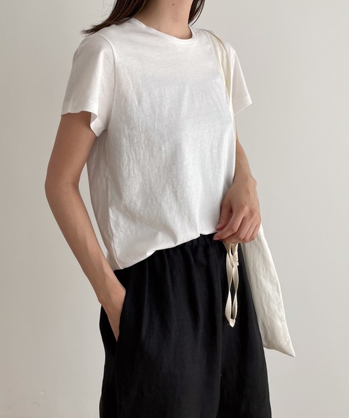 CANAL JEAN（キャナルジーン）の「El mar　クルーネック半袖Tシャツ（Tシャツ/カットソー・レディース・チャコールグレー/ブラック/ホワイト・ONE SIZE）」の6枚目の写真