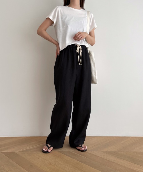 CANAL JEAN（キャナルジーン）の「El mar　クルーネック半袖Tシャツ（Tシャツ/カットソー・レディース・チャコールグレー/ブラック/ホワイト・ONE SIZE）」の10枚目の写真