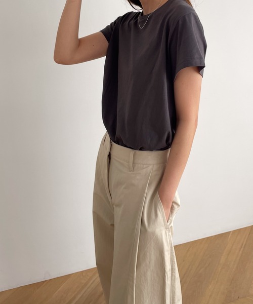 CANAL JEAN（キャナルジーン）の「El mar　クルーネック半袖Tシャツ（Tシャツ/カットソー・レディース・チャコールグレー/ブラック/ホワイト・ONE SIZE）」の13枚目の写真