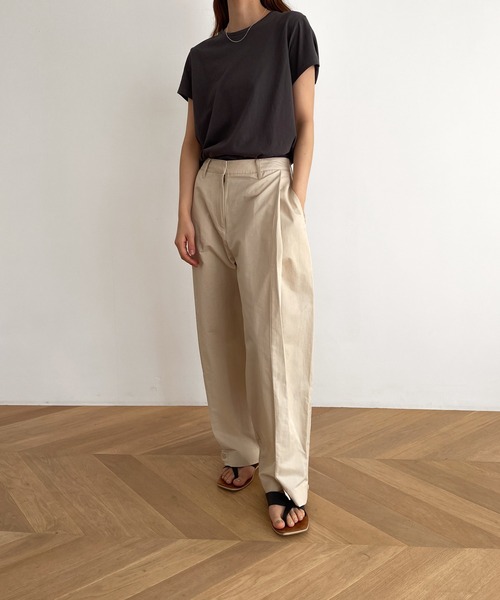 CANAL JEAN（キャナルジーン）の「El mar　クルーネック半袖Tシャツ（Tシャツ/カットソー・レディース・チャコールグレー/ブラック/ホワイト・ONE SIZE）」の7枚目の写真