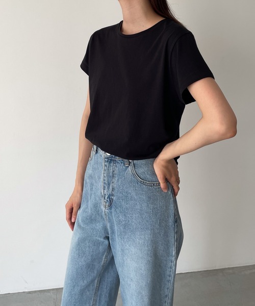 CANAL JEAN（キャナルジーン）の「El mar　クルーネック半袖Tシャツ（Tシャツ/カットソー・レディース・チャコールグレー/ブラック/ホワイト・ONE SIZE）」の8枚目の写真