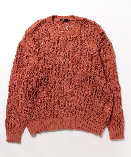 B.I.D.(ビーアイディー)の「《Bling leads》テープヤーンレース編みクルーネックニット(ニット/セーター・レディース・ブラック/グレー/ダークオレンジ・LARGE/MEDIUM)」の9枚目の写真