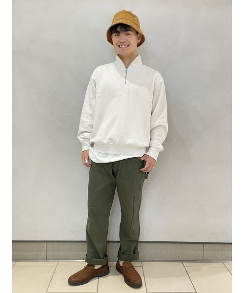 セール】GAP アーチロゴ ハーフジップスウェット・トレーナー