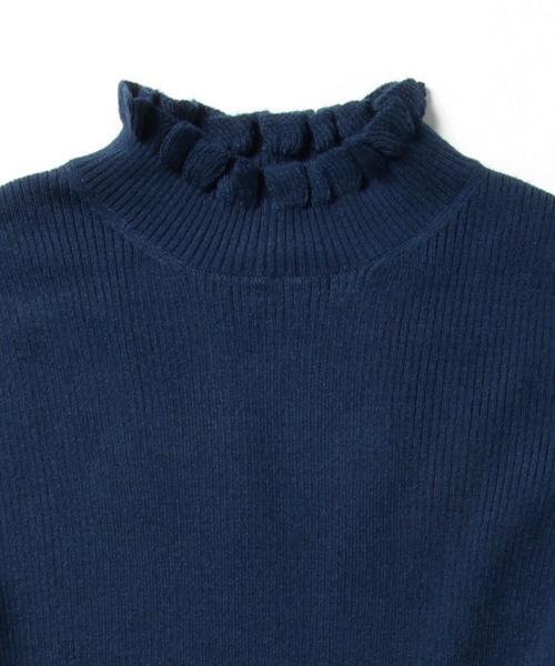 Ray BEAMS(レイビームス)の「Ray BEAMS / RIB フリル ハイネック プルオーバー(ニット/セーター・レディース・オフホワイト/グレー/カーキ/ネイビー・ONE SIZE)」の9枚目の写真