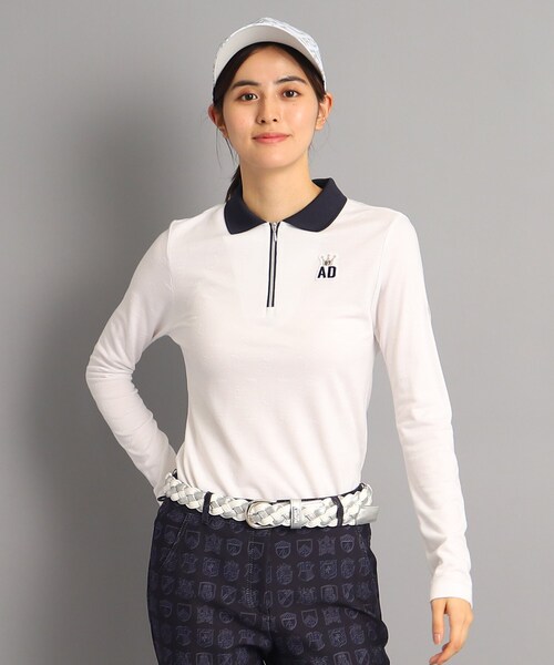 adabat（アダバット）の「◇シャドーロゴデザイン 長袖ハーフジップ