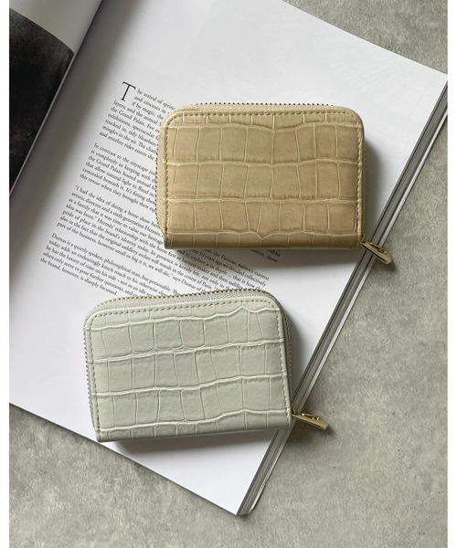 ラウンドファスナー蛇腹カードケースウォレットハンドメイド