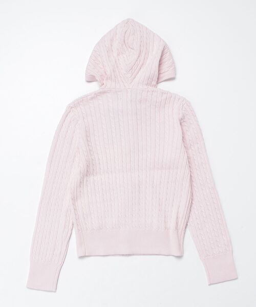POLO RALPH LAUREN CHILDRENSWEAR（ポロ ラルフ ローレン チルドレンズウェア）の「ミニケーブル コットン フルジップ フーディ（パーカー・キッズ・ピンク・M/L/S/XL）」の3枚目の写真