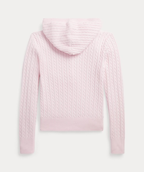 POLO RALPH LAUREN CHILDRENSWEAR（ポロ ラルフ ローレン チルドレンズウェア）の「ミニケーブル コットン フルジップ フーディ（パーカー・キッズ・ピンク・M/L/S/XL）」の4枚目の写真