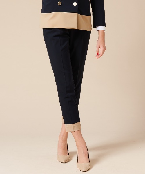 JENNE（ジェンヌ）の「美脚バイカラーパンツ（その他パンツ・レディース・ネイビー/ベージュ・SMALL/MEDIUM/LARGE）」の3枚目の写真