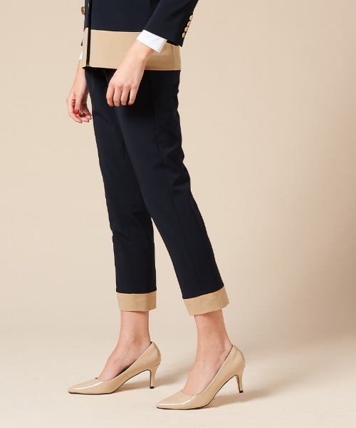 JENNE（ジェンヌ）の「美脚バイカラーパンツ（その他パンツ・レディース・ネイビー/ベージュ・SMALL/MEDIUM/LARGE）」の4枚目の写真