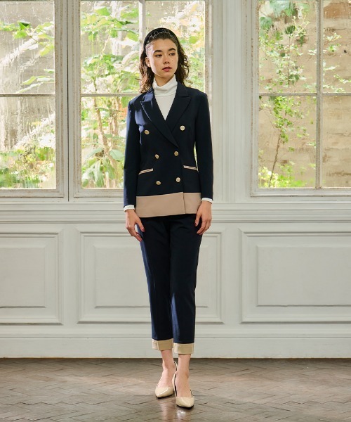 JENNE（ジェンヌ）の「美脚バイカラーパンツ（その他パンツ・レディース・ネイビー/ベージュ・SMALL/MEDIUM/LARGE）」の12枚目の写真