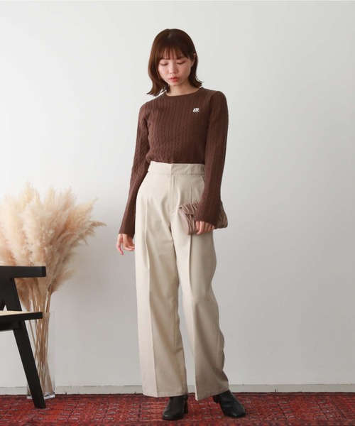 archives（アルシーヴ）の「サイドタブストレートパンツ（その他パンツ・レディース・ブラウン/ブラック/アイボリー/グリーン・MEDIUM）」の14枚目の写真