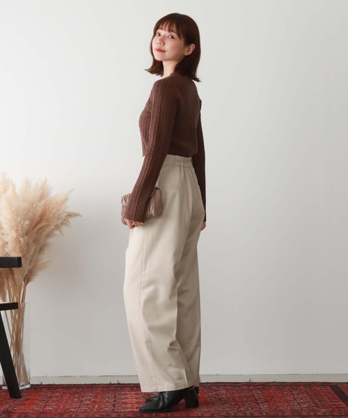 archives（アルシーヴ）の「サイドタブストレートパンツ（その他パンツ・レディース・ブラウン/ブラック/アイボリー/グリーン・MEDIUM）」の15枚目の写真