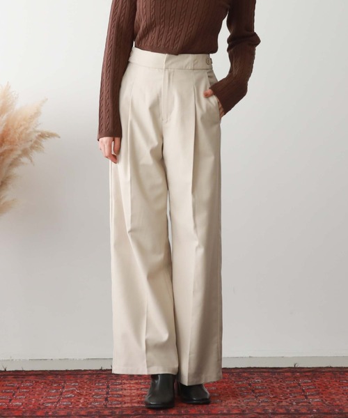 archives（アルシーヴ）の「サイドタブストレートパンツ（その他パンツ・レディース・ブラウン/ブラック/アイボリー/グリーン・MEDIUM）」の10枚目の写真