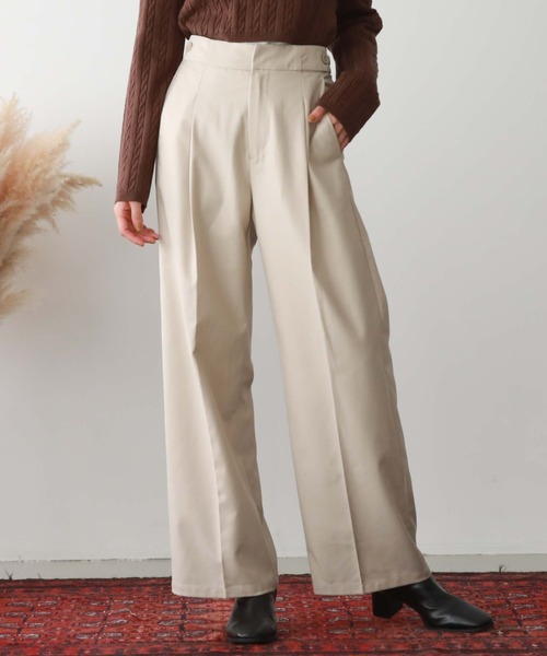 archives（アルシーヴ）の「サイドタブストレートパンツ（その他パンツ・レディース・ブラウン/ブラック/アイボリー/グリーン・MEDIUM）」の11枚目の写真