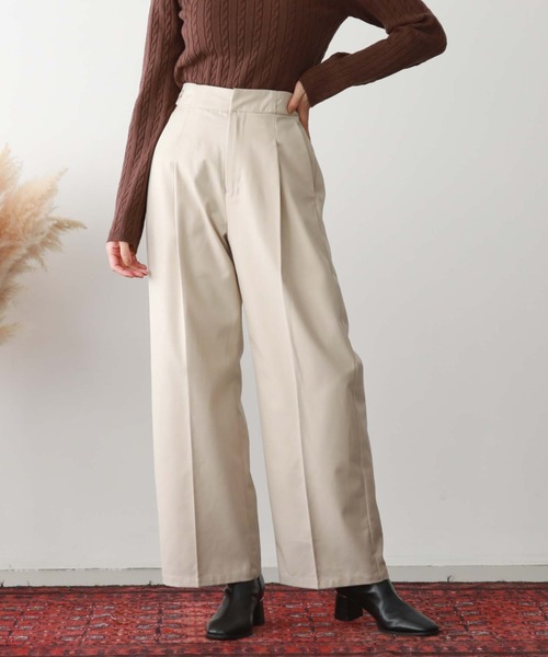 archives（アルシーヴ）の「サイドタブストレートパンツ（その他パンツ・レディース・ブラウン/ブラック/アイボリー/グリーン・MEDIUM）」の12枚目の写真