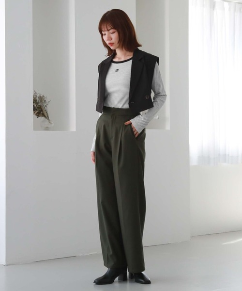 archives（アルシーヴ）の「サイドタブストレートパンツ（その他パンツ・レディース・ブラウン/ブラック/アイボリー/グリーン・MEDIUM）」の22枚目の写真