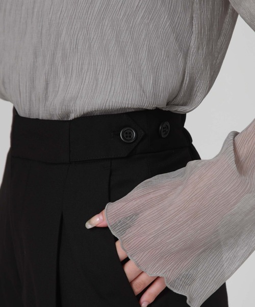 archives（アルシーヴ）の「サイドタブストレートパンツ（その他パンツ・レディース・ブラウン/ブラック/アイボリー/グリーン・MEDIUM）」の7枚目の写真