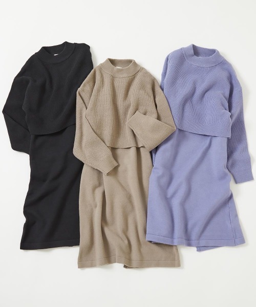 devirock(デビロック)の「洗える チクチクしない素肌ニット セーター&ニットワンピース セットアップ(ワンピース・キッズ・ブラック/グレー系/ダークブルー・110cm/160cm/120cm/140cm/150cm/130cm/100cm)」の16枚目の写真