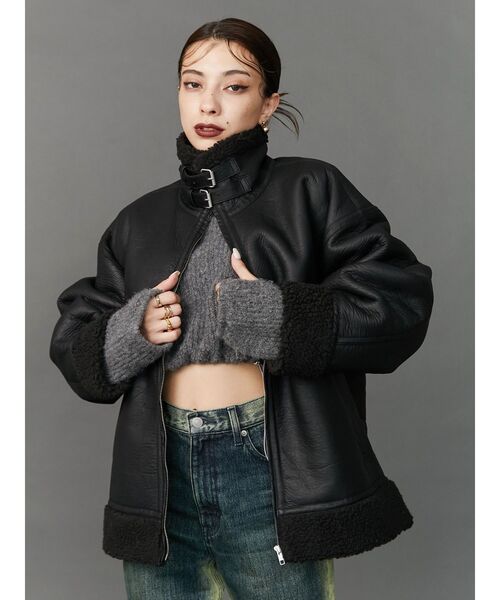 EVRIS（エヴリス）の「クロップドニットトップス（ニット/セーター・レディース・グレー/ブラック/マスタード・FREE）」の6枚目の写真