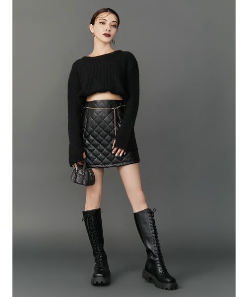 EVRIS（エヴリス）の「クロップドニットトップス（ニット/セーター・レディース・グレー/ブラック/マスタード・FREE）」の10枚目の写真