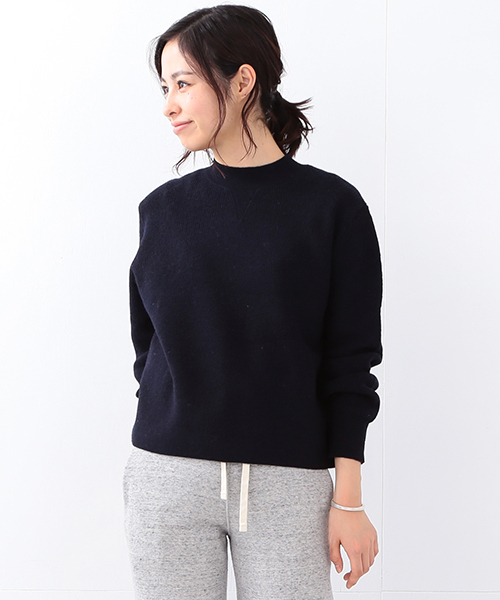 BEAMS BOY（ビームスボーイ）の「BEAMS BOY / 9ゲージ 畦編 V ハイネック（ニット/セーター・レディース・ナチュラル/オリーブ/ネイビー・ONE SIZE）」の3枚目の写真