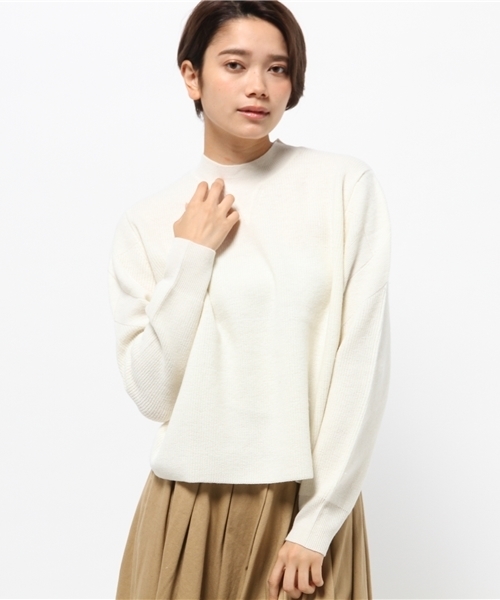 BEAMS BOY（ビームスボーイ）の「BEAMS BOY / 9ゲージ 畦編 V ハイネック（ニット/セーター・レディース・ナチュラル/オリーブ/ネイビー・ONE SIZE）」の19枚目の写真