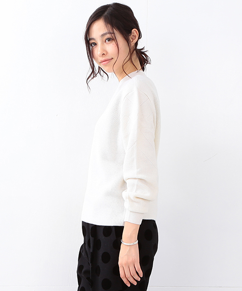 BEAMS BOY（ビームスボーイ）の「BEAMS BOY / 9ゲージ 畦編 V ハイネック（ニット/セーター・レディース・ナチュラル/オリーブ/ネイビー・ONE SIZE）」の21枚目の写真