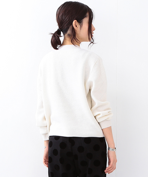 BEAMS BOY（ビームスボーイ）の「BEAMS BOY / 9ゲージ 畦編 V ハイネック（ニット/セーター・レディース・ナチュラル/オリーブ/ネイビー・ONE SIZE）」の22枚目の写真