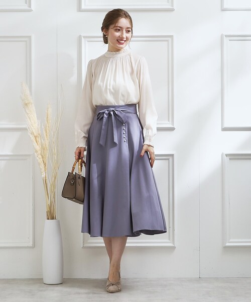 couture brooch(クチュールブローチ)の「◆【通勤着、オフィスにも◎】ピケシャーリングフリルブラウス(シャツ/ブラウス・レディース・アイボリー/ブラック/ベビーピンク・36/38/40/42)」の5枚目の写真