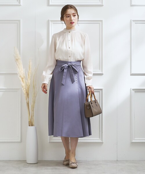 couture brooch(クチュールブローチ)の「◆【通勤着、オフィスにも◎】ピケシャーリングフリルブラウス(シャツ/ブラウス・レディース・アイボリー/ブラック/ベビーピンク・36/38/40/42)」の8枚目の写真