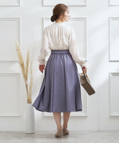 couture brooch(クチュールブローチ)の「◆【通勤着、オフィスにも◎】ピケシャーリングフリルブラウス(シャツ/ブラウス・レディース・アイボリー/ブラック/ベビーピンク・36/38/40/42)」の9枚目の写真