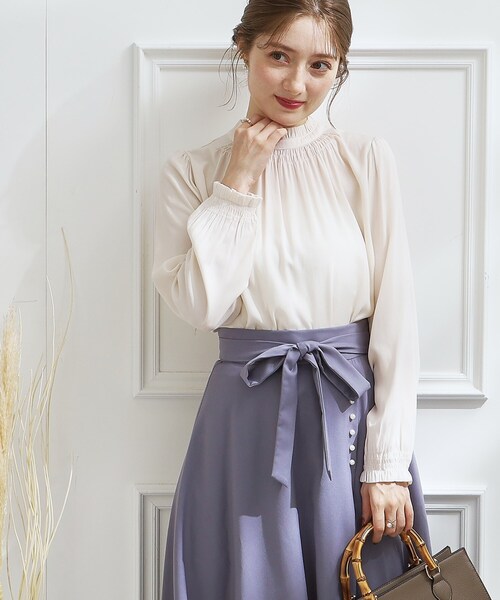 couture brooch(クチュールブローチ)の「◆【通勤着、オフィスにも◎】ピケシャーリングフリルブラウス(シャツ/ブラウス・レディース・アイボリー/ブラック/ベビーピンク・36/38/40/42)」の10枚目の写真